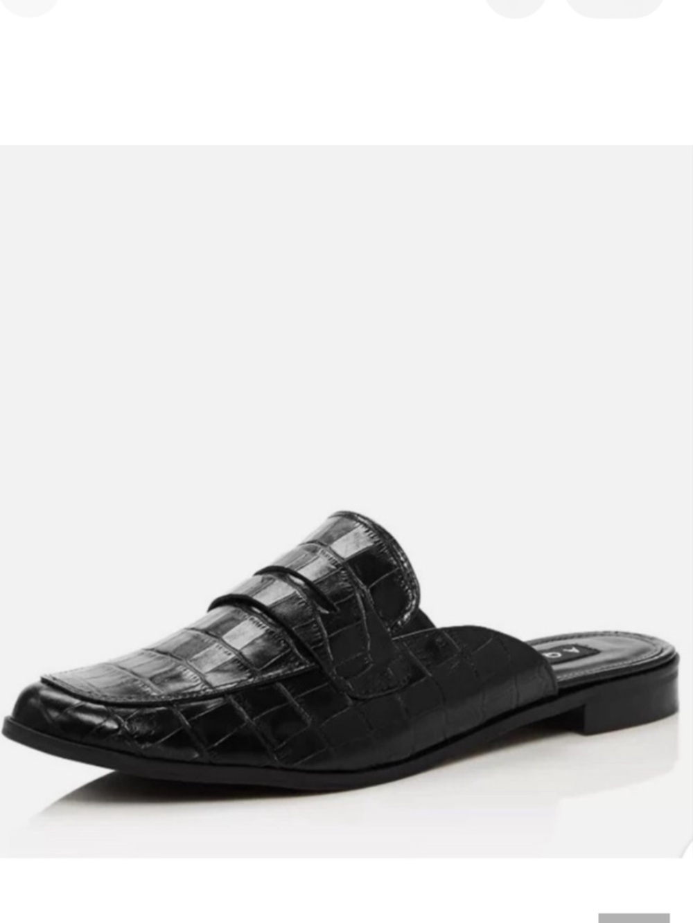 Aqua Women's Black Croco Leather
Gina Loafer Mules / Size 9M / New in Box Z1179